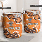 Personalized Wests Tigers Laundry Basket Aboriginal Pattern with Graffiti Style Design