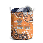 Personalized Wests Tigers Laundry Basket Aboriginal Pattern with Graffiti Style Design