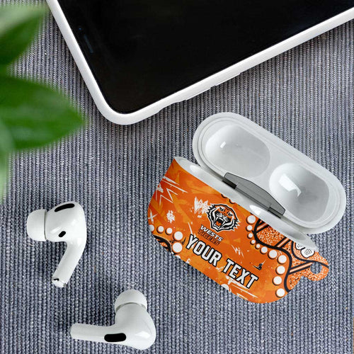 Personalized Wests Tigers AirPods Case Aboriginal Pattern with Graffiti Style Design