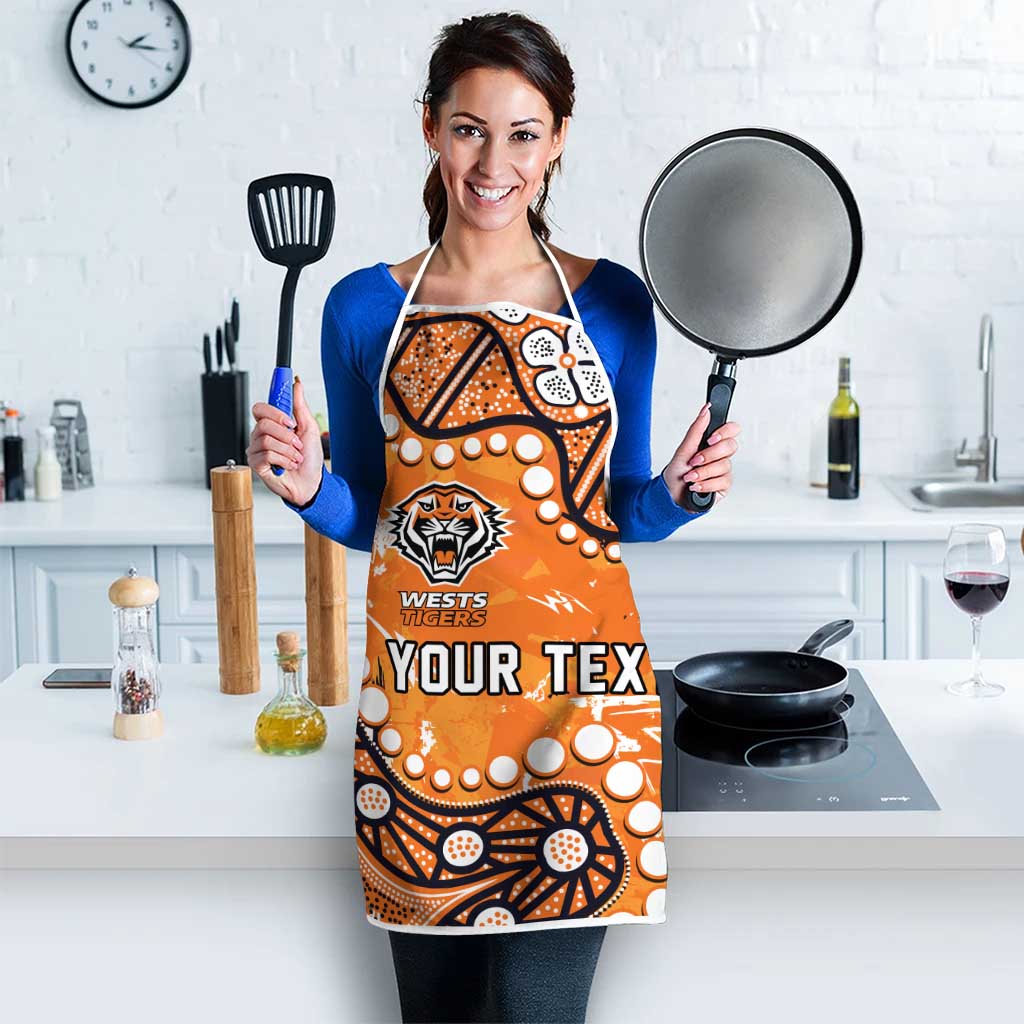 Personalized Wests Tigers Apron Aboriginal Pattern with Graffiti Style Design