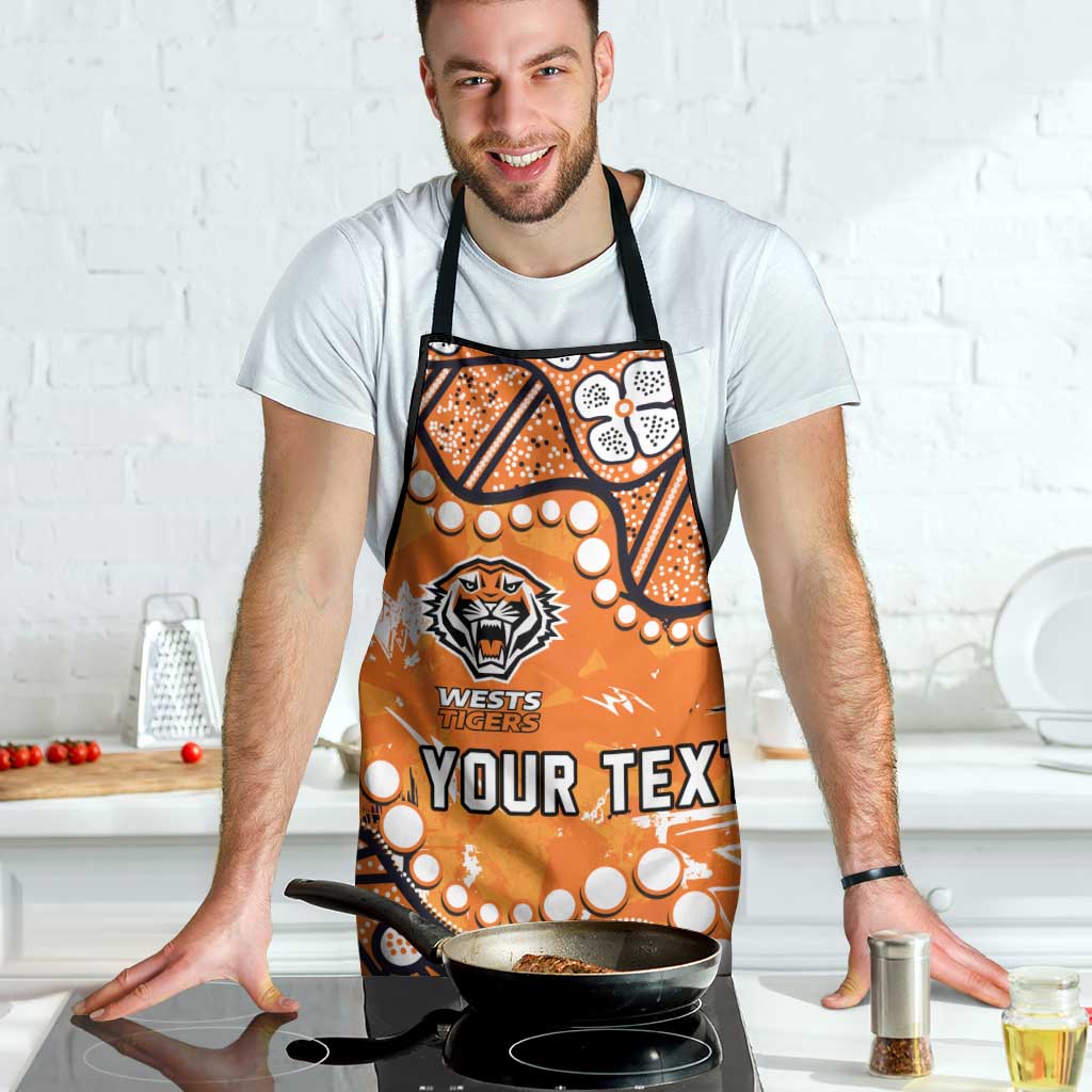 Personalized Wests Tigers Apron Aboriginal Pattern with Graffiti Style Design