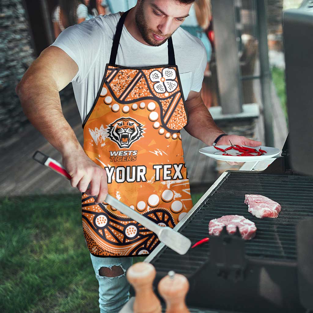 Personalized Wests Tigers Apron Aboriginal Pattern with Graffiti Style Design