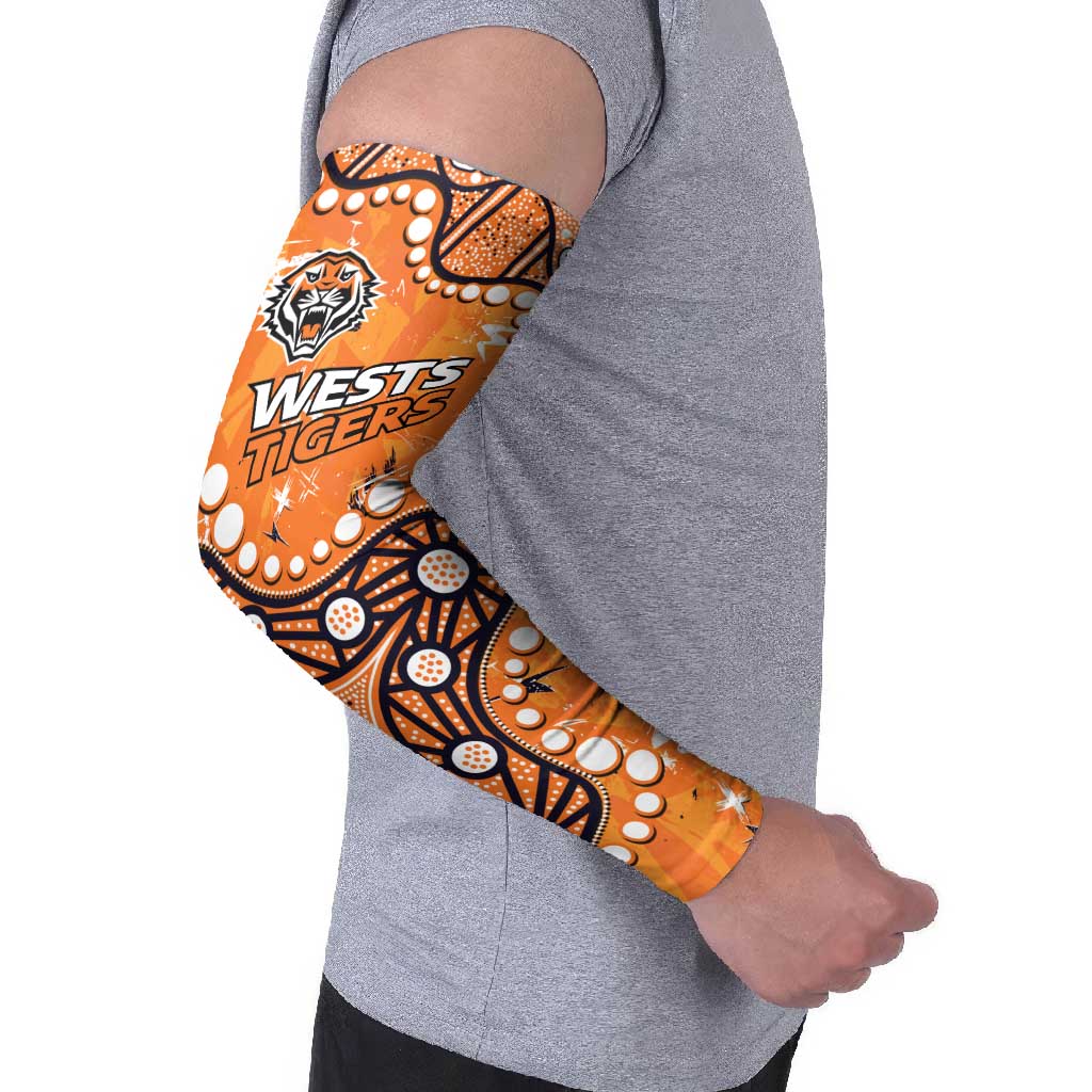 Personalized Wests Tigers Arm Sleeves Aboriginal Pattern with Graffiti Style Design