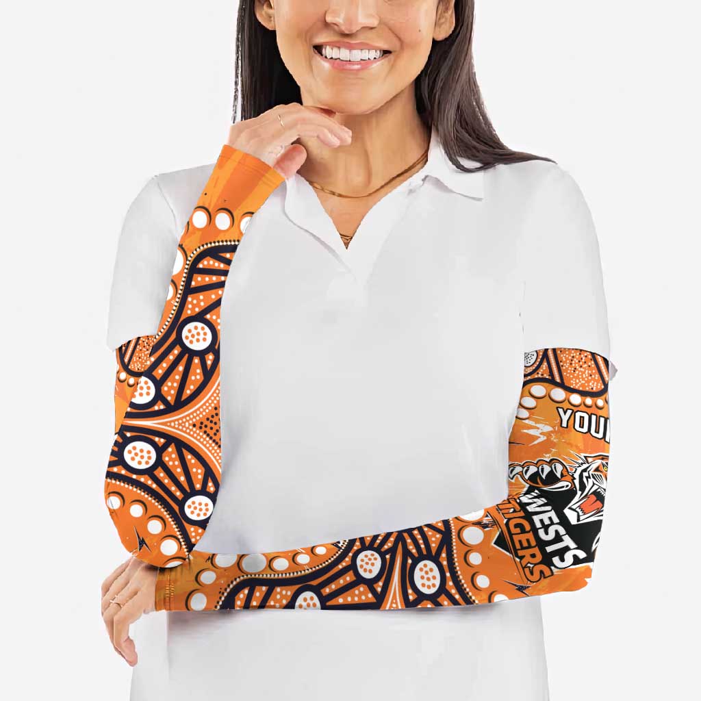 Personalized Wests Tigers Arm Sleeves Aboriginal Pattern with Graffiti Style Design