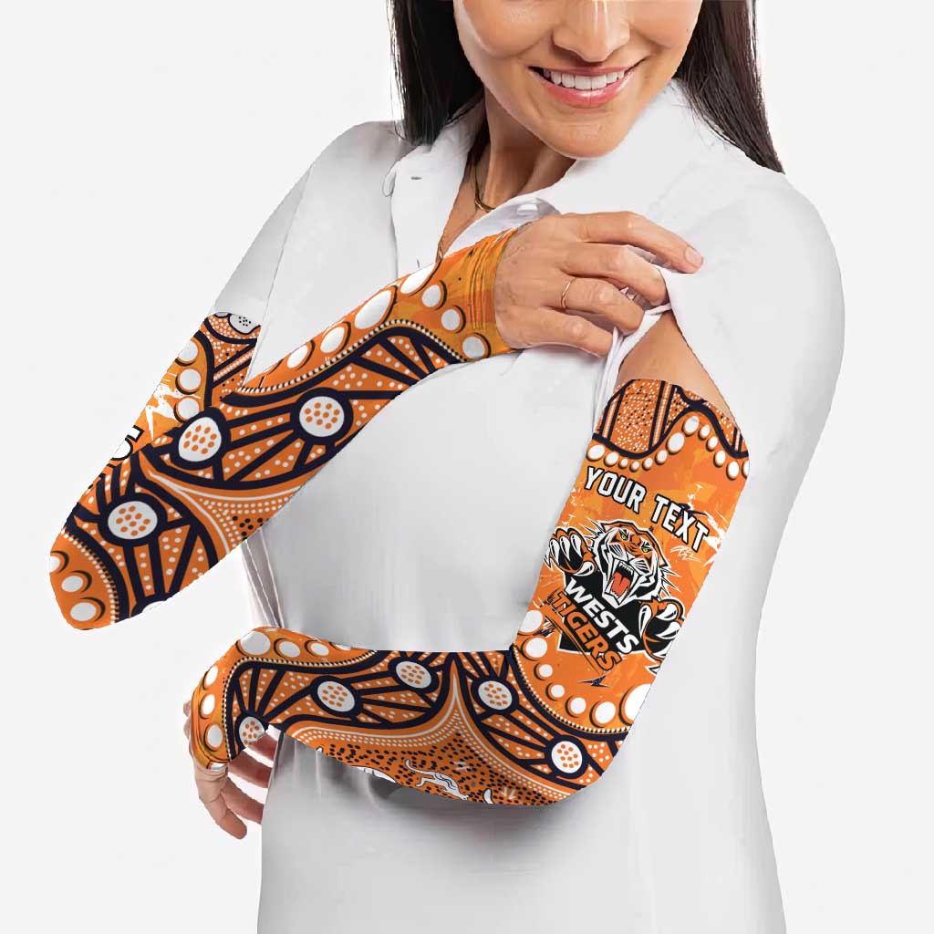 Personalized Wests Tigers Arm Sleeves Aboriginal Pattern with Graffiti Style Design