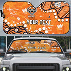 Personalized Wests Tigers Auto Sun Shade Aboriginal Pattern with Graffiti Style Design