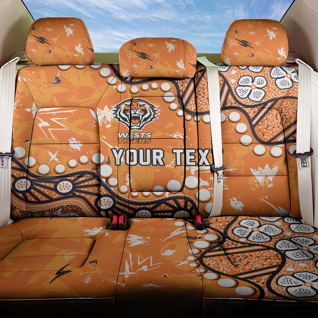 Personalized Wests Tigers Back Car Seat Cover Aboriginal Pattern with Graffiti Style Design