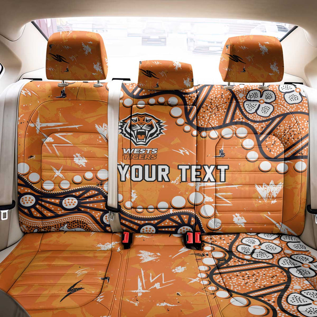 Personalized Wests Tigers Back Car Seat Cover Aboriginal Pattern with Graffiti Style Design