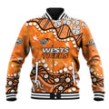 Personalized Wests Tigers Baseball Jacket Aboriginal Pattern with Graffiti Style Design
