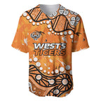 Personalized Wests Tigers Baseball Jersey Aboriginal Pattern with Graffiti Style Design