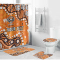 Personalized Wests Tigers Bathroom Set Aboriginal Pattern with Graffiti Style Design