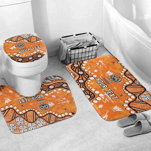 Personalized Wests Tigers Bathroom Set Aboriginal Pattern with Graffiti Style Design
