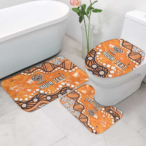 Personalized Wests Tigers Bathroom Set Aboriginal Pattern with Graffiti Style Design