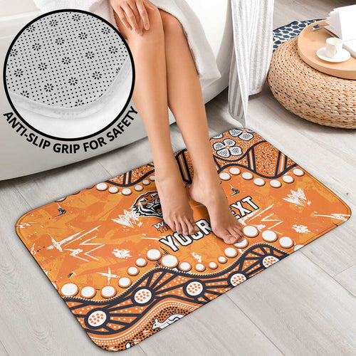 Personalized Wests Tigers Bathroom Set Aboriginal Pattern with Graffiti Style Design