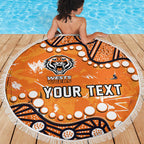 Personalized Wests Tigers Beach Blanket Aboriginal Pattern with Graffiti Style Design