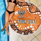 Personalized Wests Tigers Beach Blanket Aboriginal Pattern with Graffiti Style Design
