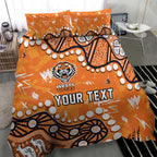 Personalized Wests Tigers Bedding Set Aboriginal Pattern with Graffiti Style Design