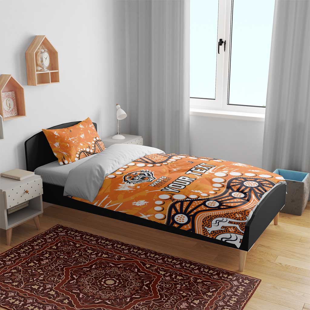 Personalized Wests Tigers Bedding Set Aboriginal Pattern with Graffiti Style Design