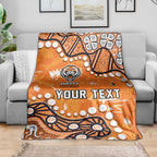 Personalized Wests Tigers Blanket Aboriginal Pattern with Graffiti Style Design