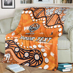 Personalized Wests Tigers Blanket Aboriginal Pattern with Graffiti Style Design