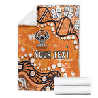Personalized Wests Tigers Blanket Aboriginal Pattern with Graffiti Style Design