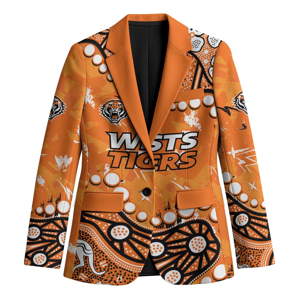 Personalized Wests Tigers Blazer Aboriginal Pattern with Graffiti Style Design
