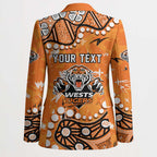 Personalized Wests Tigers Blazer Aboriginal Pattern with Graffiti Style Design
