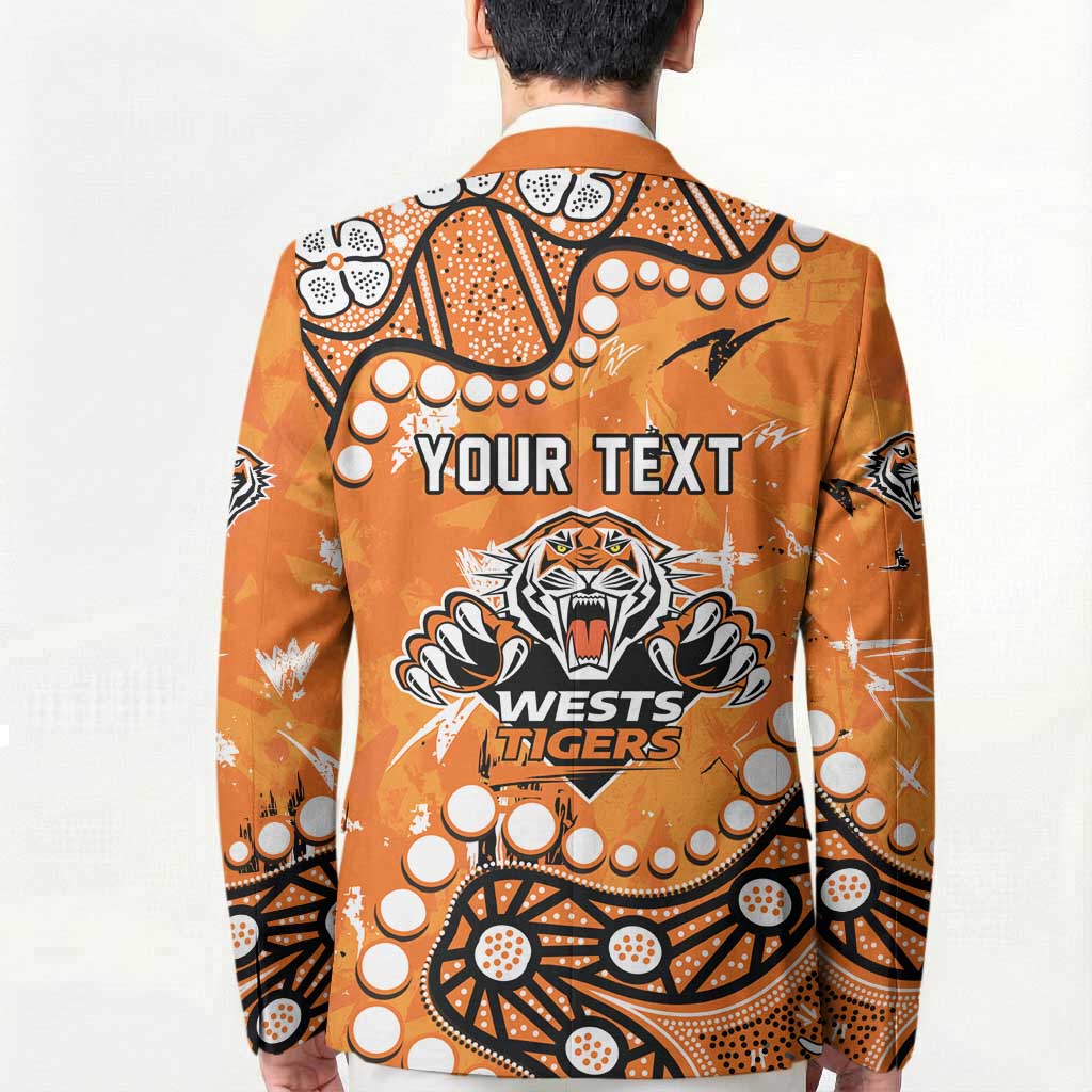 Personalized Wests Tigers Blazer Aboriginal Pattern with Graffiti Style Design