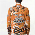 Personalized Wests Tigers Blazer Aboriginal Pattern with Graffiti Style Design