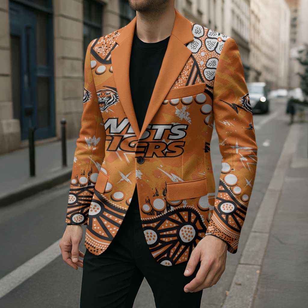 Personalized Wests Tigers Blazer Aboriginal Pattern with Graffiti Style Design
