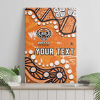 Personalized Wests Tigers Canvas Wall Art Aboriginal Pattern with Graffiti Style Design