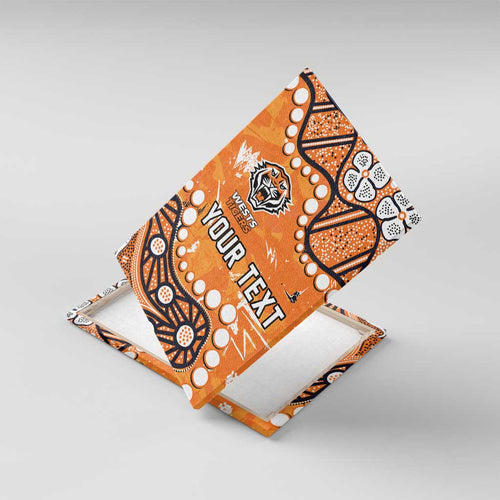 Personalized Wests Tigers Canvas Wall Art Aboriginal Pattern with Graffiti Style Design