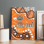 Personalized Wests Tigers Canvas Wall Art Aboriginal Pattern with Graffiti Style Design