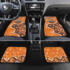 Personalized Wests Tigers Car Mats Aboriginal Pattern with Graffiti Style Design