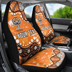 Personalized Wests Tigers Car Seat Cover Aboriginal Pattern with Graffiti Style Design