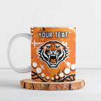 Personalized Wests Tigers Ceramic Mug Aboriginal Pattern with Graffiti Style Design