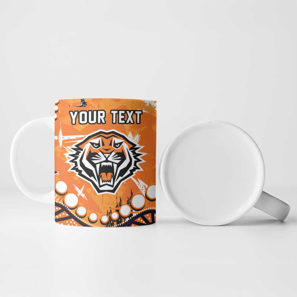 Personalized Wests Tigers Ceramic Mug Aboriginal Pattern with Graffiti Style Design