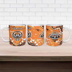 Personalized Wests Tigers Ceramic Mug Aboriginal Pattern with Graffiti Style Design