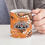 Personalized Wests Tigers Ceramic Mug Aboriginal Pattern with Graffiti Style Design
