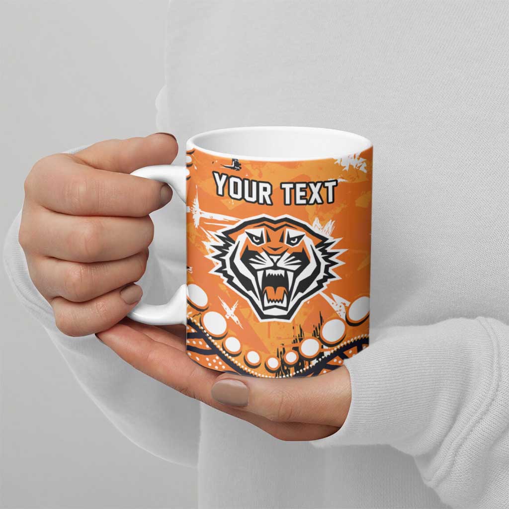 Personalized Wests Tigers Ceramic Mug Aboriginal Pattern with Graffiti Style Design