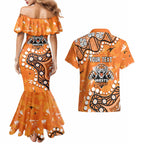 Personalized Wests Tigers Couples Matching Mermaid Dress and Hawaiian Shirt Aboriginal Pattern with Graffiti Style Design
