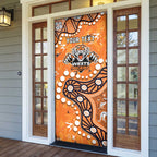 Personalized Wests Tigers Door Cover Aboriginal Pattern with Graffiti Style Design