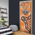 Personalized Wests Tigers Door Cover Aboriginal Pattern with Graffiti Style Design