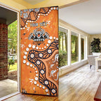 Personalized Wests Tigers Door Cover Aboriginal Pattern with Graffiti Style Design