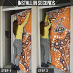 Personalized Wests Tigers Door Cover Aboriginal Pattern with Graffiti Style Design