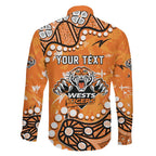 Personalized Wests Tigers Family Matching Puletasi and Hawaiian Shirt Aboriginal Pattern with Graffiti Style Design