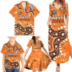 Personalized Wests Tigers Family Matching Summer Maxi Dress and Hawaiian Shirt Aboriginal Pattern with Graffiti Style Design