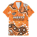 Personalized Wests Tigers Family Matching Summer Maxi Dress and Hawaiian Shirt Aboriginal Pattern with Graffiti Style Design