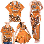 Personalized Wests Tigers Family Matching Tank Maxi Dress and Hawaiian Shirt Aboriginal Pattern with Graffiti Style Design