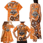 Personalized Wests Tigers Family Matching Tank Maxi Dress and Hawaiian Shirt Aboriginal Pattern with Graffiti Style Design